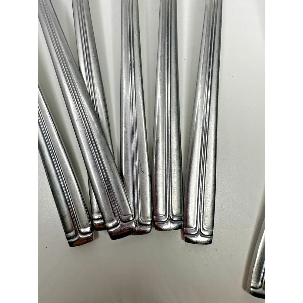 Wallace WAS244 Center Line Satin & Glossy Stainless Flatware Lot 44 Pieces